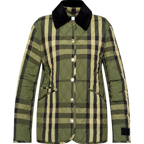 Kate Middleton's Burberry Quilted Jacket in Dark Green Check